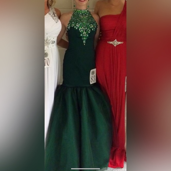 Mori Lee Emerald Mermaid Dress - Picture 5 of 5